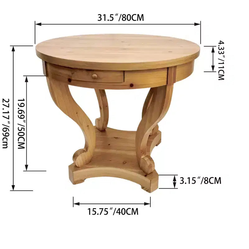 Okak 55IN Vintage Round Dining Table for 6 Person, Kitchen Table with Thick Tabletop, Dinner Table for Dining Room, Living Room