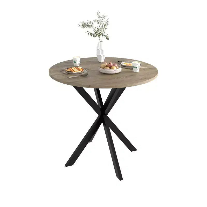 Okak 31.5IN Modern Round Dining Table for 2-4 Person, Kitchen Table with Metal Legs, Round Table for Dining Room, Living Room