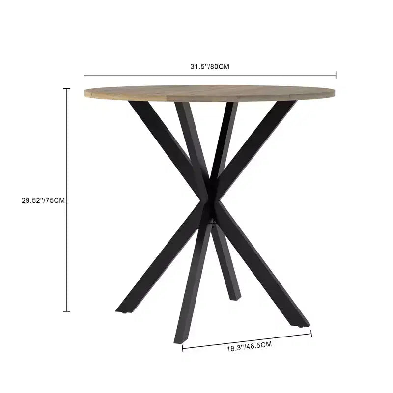 Okak 31.5IN Modern Round Dining Table for 2-4 Person, Kitchen Table with Metal Legs, Round Table for Dining Room, Living Room