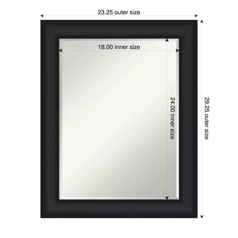 Amanti Art Oliver Half-Inch-Bevel Wood Framed Bathroom Vanity Wall Mirror