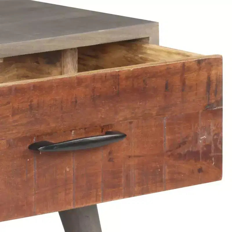 vidaXL Coffee Table Grey Solid Rough Mango Wood Medium Coffee Table