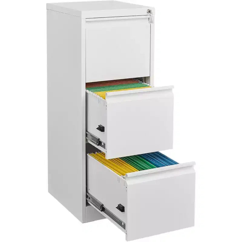 COZONY 3-Drawer File Cabinet with Lock, Vertical Metal Storage for Home Office Organization