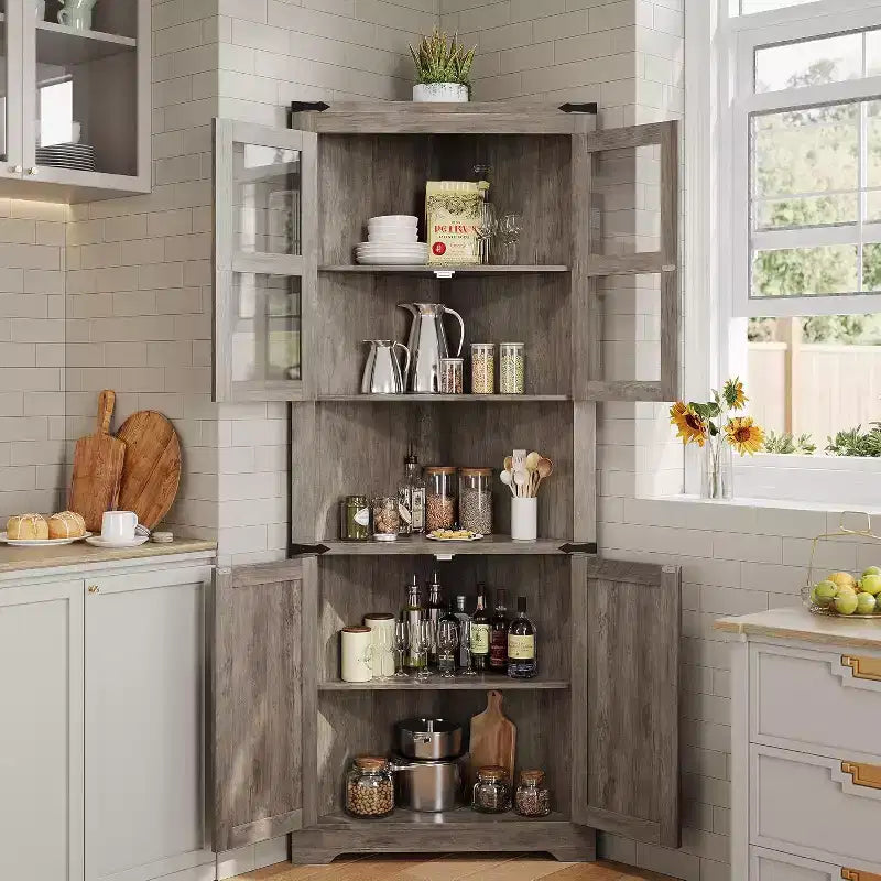 Storage cabinets, floor-standing storage cabinets with doors and adjustable shelves, freestanding tall cabinet organizers