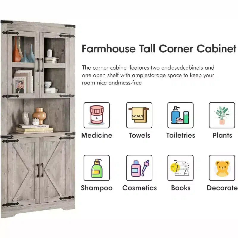 Storage cabinets, floor-standing storage cabinets with doors and adjustable shelves, freestanding tall cabinet organizers