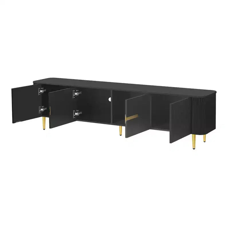 78 Modern Fluted TV Stand for 65/70/75/80 inch TV,Entertainment Center with Storage Low Profile TV and Media Console for Living Room,Cord Management