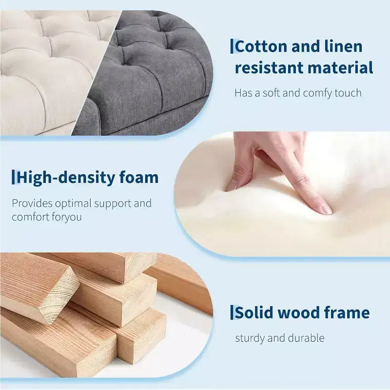 Storage Ottoman Bench 50.8 Inch with Safety Slow-Close Hinge, Tufted Upholstered Bench for Bedroom Entryway Living Room, 670 Lbs Weight Capacity