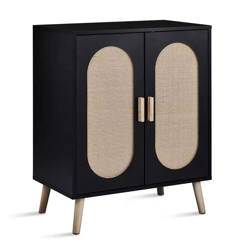 Karl Home Modern Rattan 18 Pair Shoe Storage Cabinet