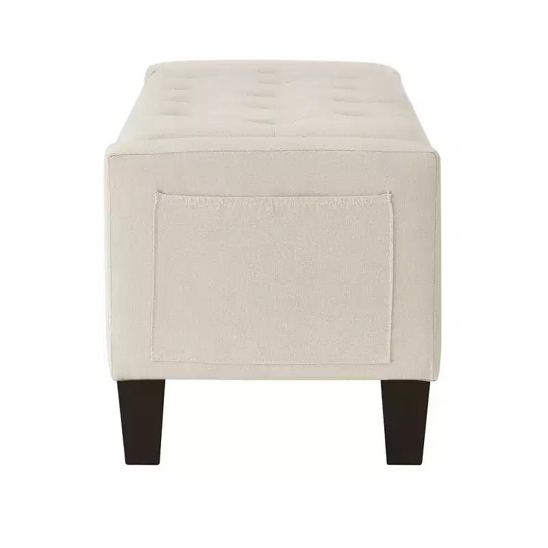 45 Storage Ottoman Bench, Upholstered Entryway Bench with Safety Hinge for Bedroom, Living Room - ModernLuxe