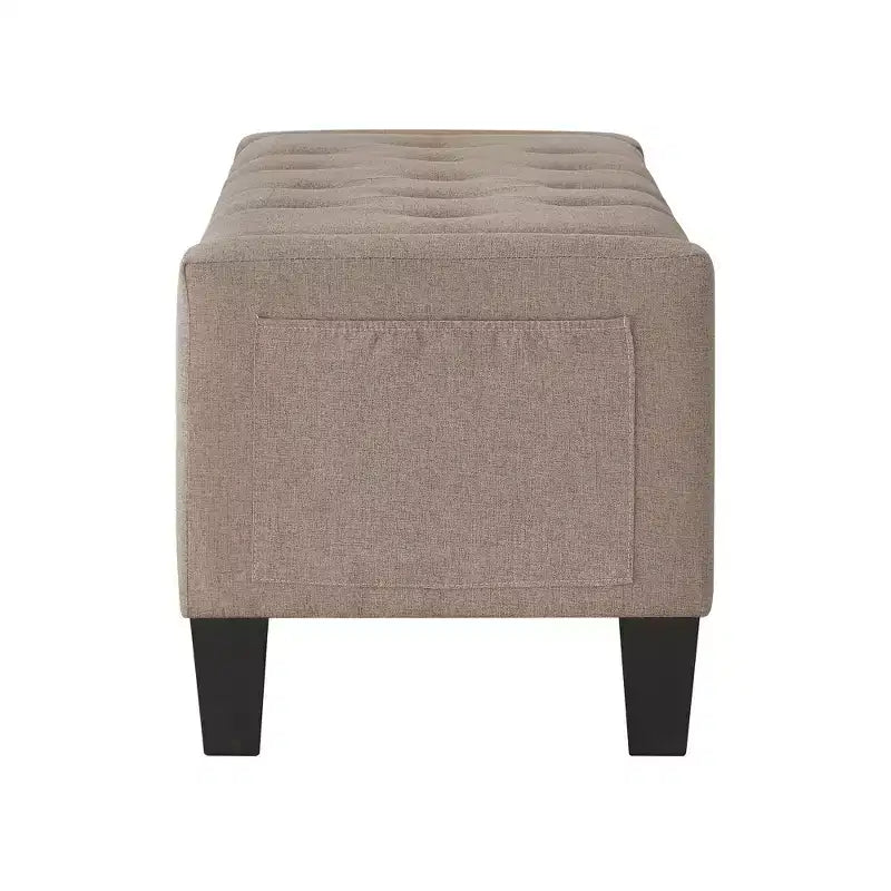 45 Storage Ottoman Bench, Upholstered Entryway Bench with Safety Hinge for Bedroom, Living Room - ModernLuxe