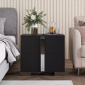 Modern End Sleek Modern 1 Drawer with Mirrored Accent Nightstand for Bedroom Living Room