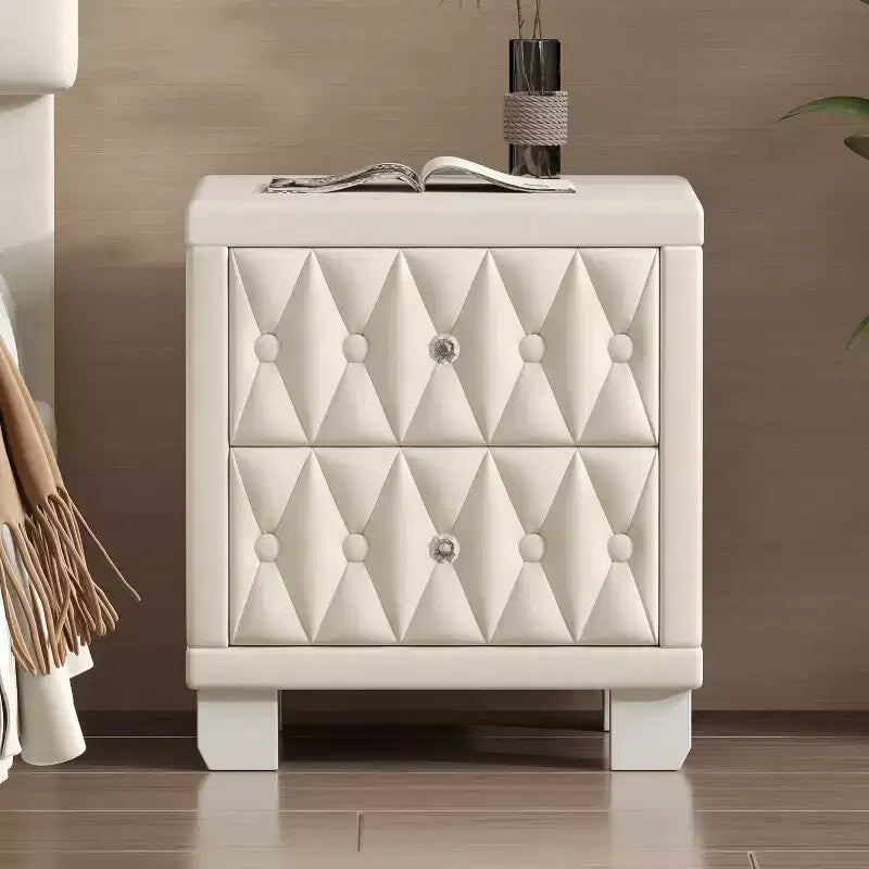 Elegant Velvet Luxury Velvet 2 Drawer Nightstand for Bedroom Living Room