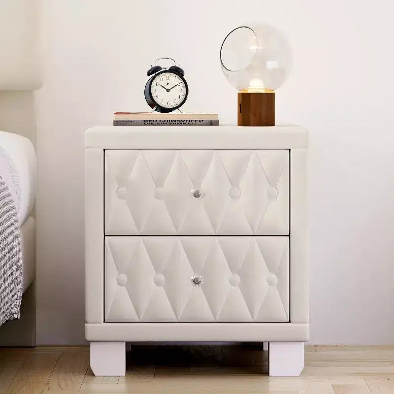 Elegant Velvet Luxury Velvet 2 Drawer Nightstand for Bedroom Living Room