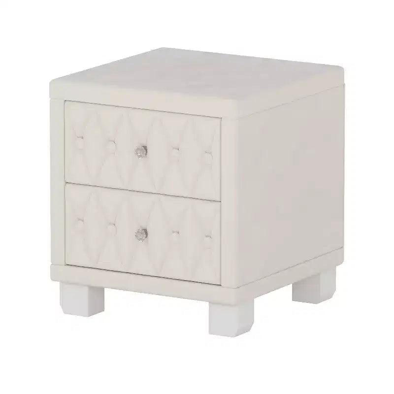 Elegant Velvet Luxury Velvet 2 Drawer Nightstand for Bedroom Living Room