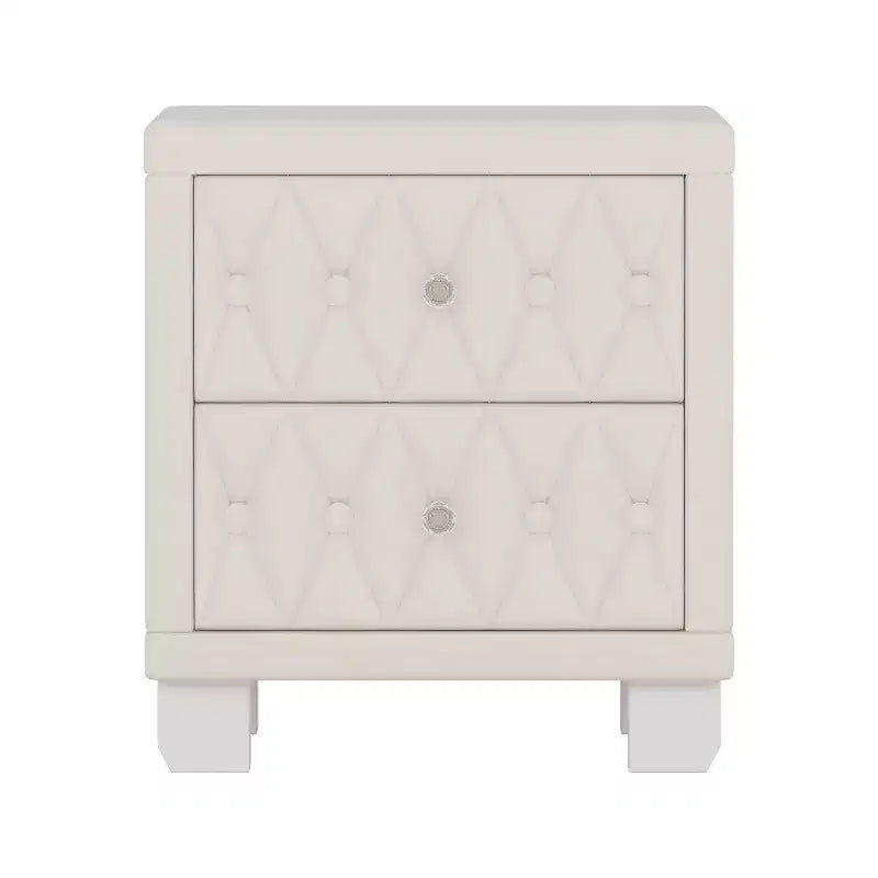 Elegant Velvet Luxury Velvet 2 Drawer Nightstand for Bedroom Living Room