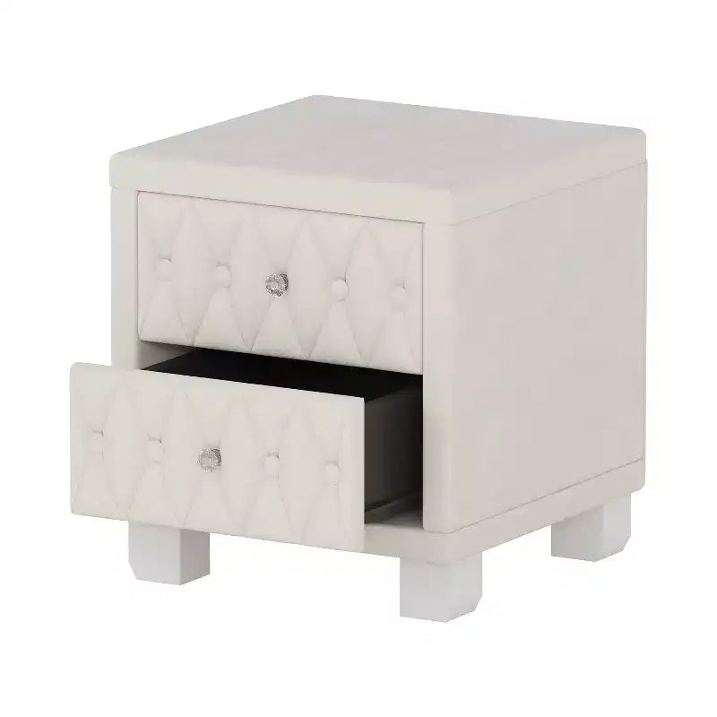 Elegant Velvet Luxury Velvet 2 Drawer Nightstand for Bedroom Living Room