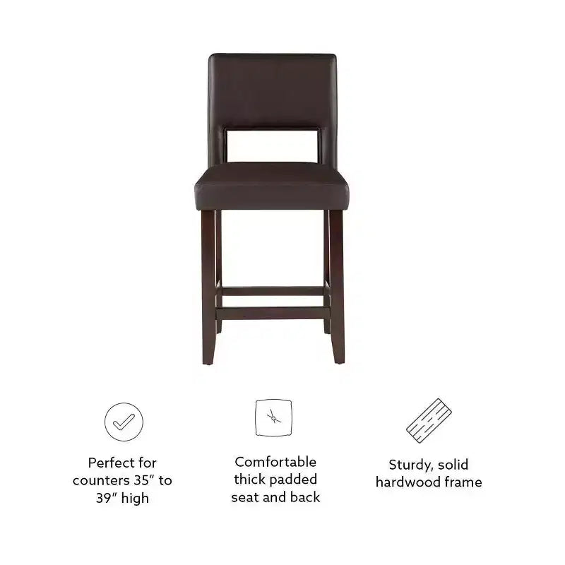 24 Vega Counter Height Barstool Hardwood - Linon