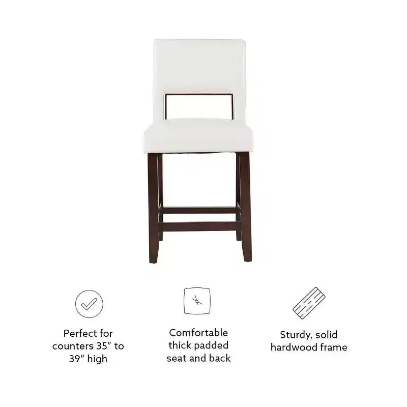 24 Vega Counter Height Barstool Hardwood - Linon
