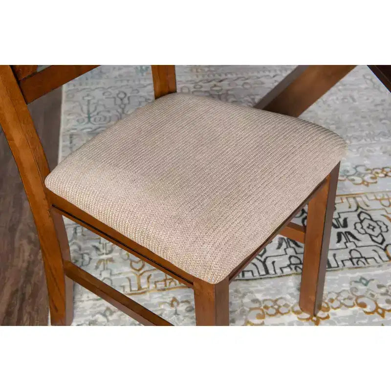 Set of 2 Jackson Wide X Back Fabric Side Chair Dark Hazelnut - Powell