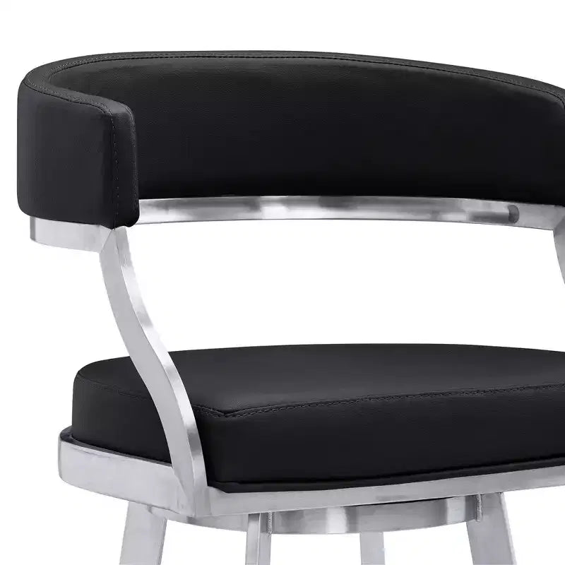 26" Saturn Faux Leather Counter Height Barstool: Swivel, Low Back, Armen Living