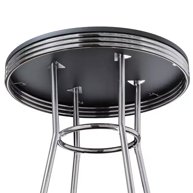 Summit Pub Table Bar Height Wood/Black/Bright Chrome - Winsome