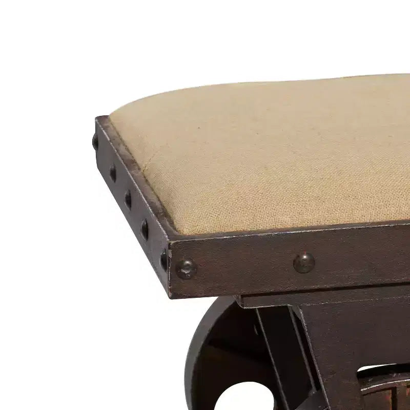 Industrial Wood Bench Brown - Olivia & May: Metal Frame, Wheeled, 400 lbs Capacity