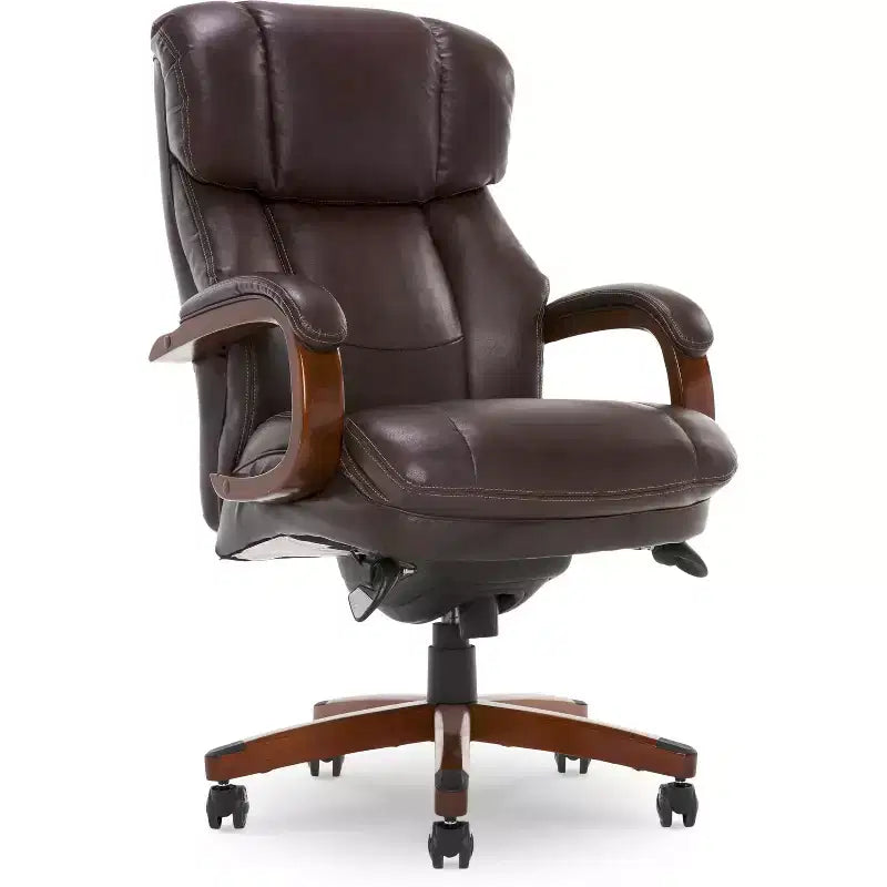 Big & Tall Executive Chair Brown - La-Z-Boy: Memory Foam, Ergonomic, 400 lbs Capacity