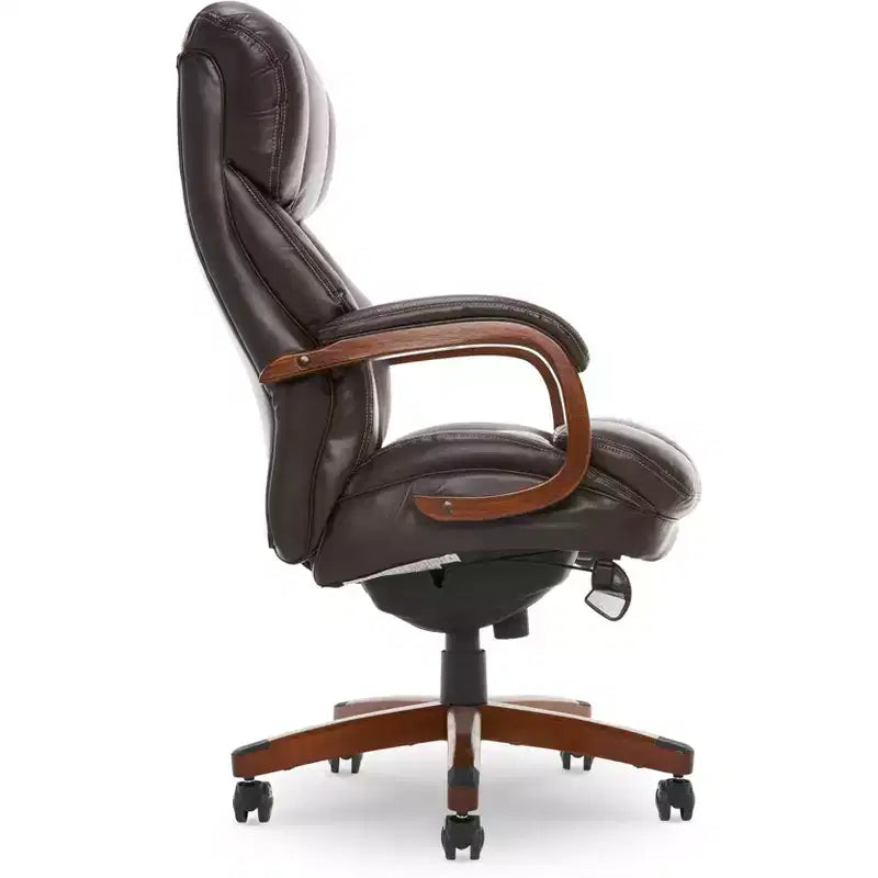 Big & Tall Executive Chair Brown - La-Z-Boy: Memory Foam, Ergonomic, 400 lbs Capacity