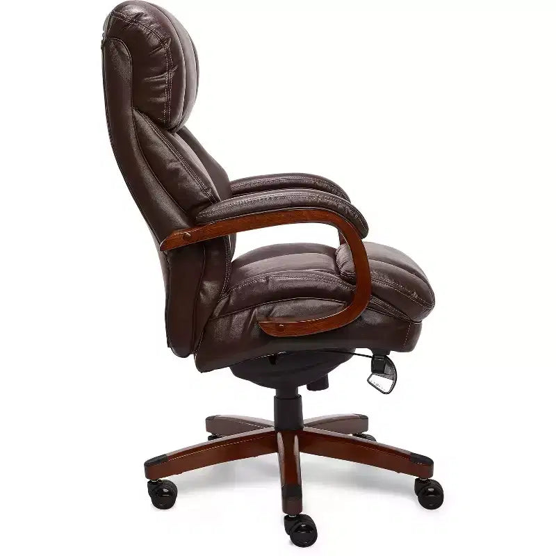 Big & Tall Executive Chair Brown - La-Z-Boy: Memory Foam, Ergonomic, 400 lbs Capacity
