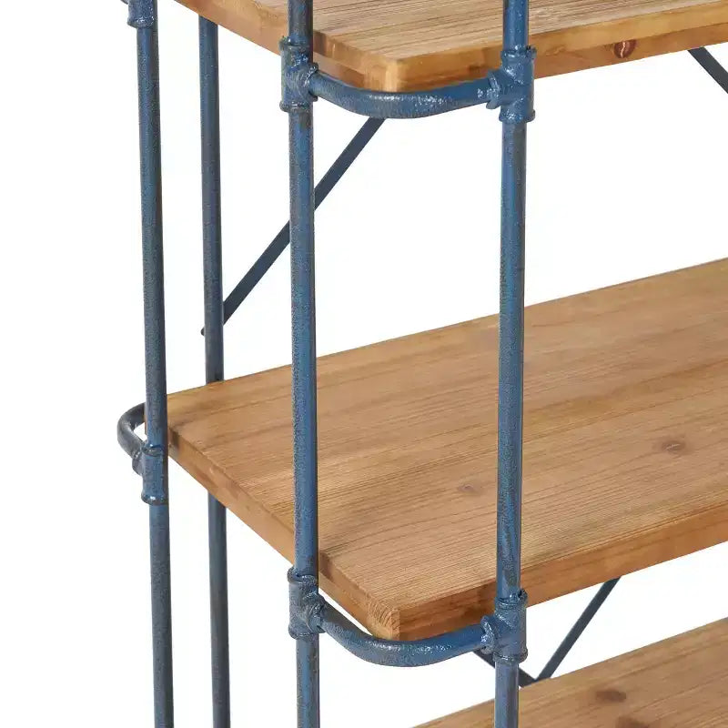 Christopher Knight Home Yorktown 66.75" 5-Shelf Industrial Bookcase Brown: Metal & Wood, Console Style, 250lb Capacity