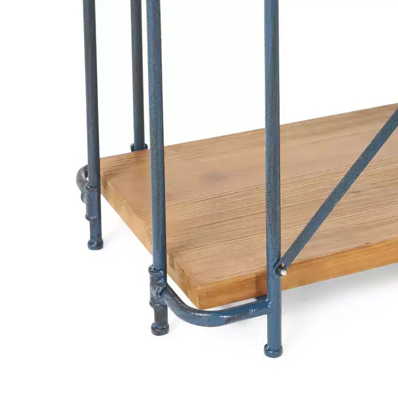 Christopher Knight Home Yorktown 66.75" 5-Shelf Industrial Bookcase Brown: Metal & Wood, Console Style, 250lb Capacity