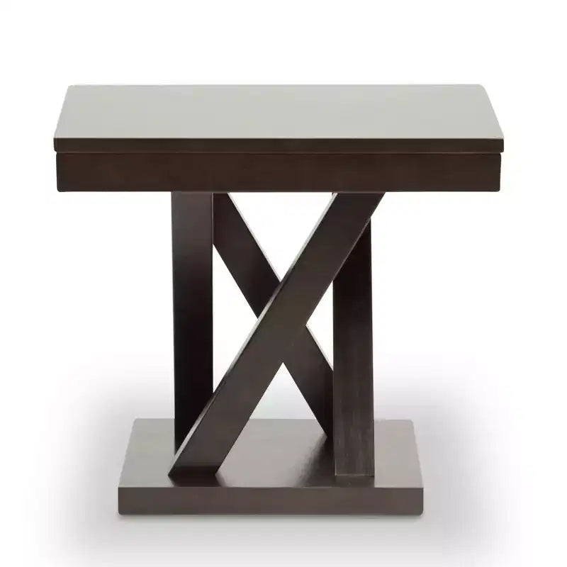 Everdon Modern End Table Dark Brown - Baxton Studio: Sturdy Square Side Table for Family Room
