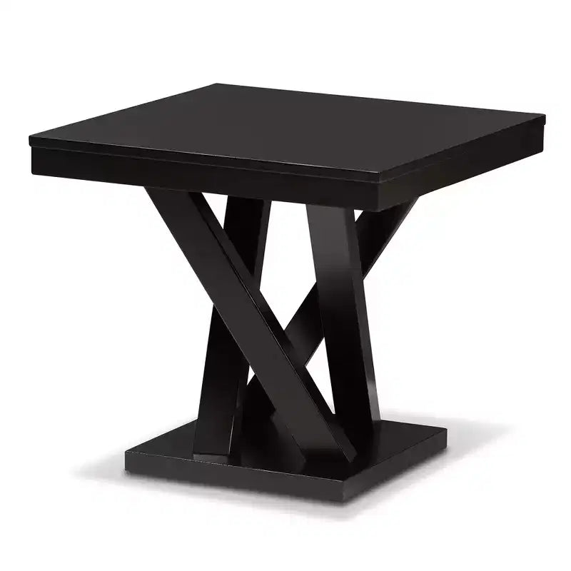 Everdon Modern End Table Dark Brown - Baxton Studio: Sturdy Square Side Table for Family Room