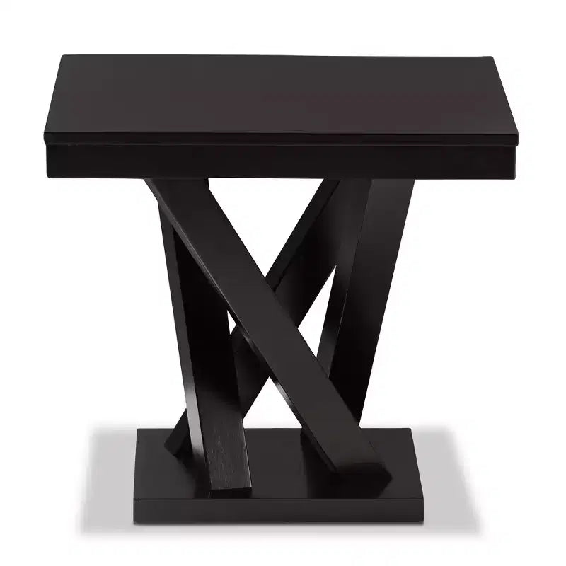 Everdon Modern End Table Dark Brown - Baxton Studio: Sturdy Square Side Table for Family Room