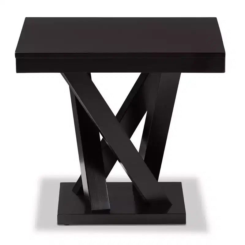 Everdon Modern End Table Dark Brown - Baxton Studio: Sturdy Square Side Table for Family Room