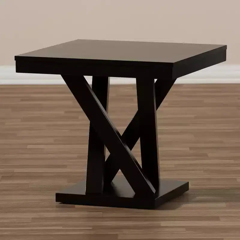 Everdon Modern End Table Dark Brown - Baxton Studio: Sturdy Square Side Table for Family Room