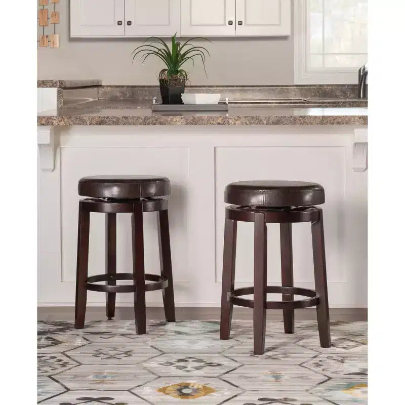 Maya Swivel Backless Counter Height Barstool - Linon