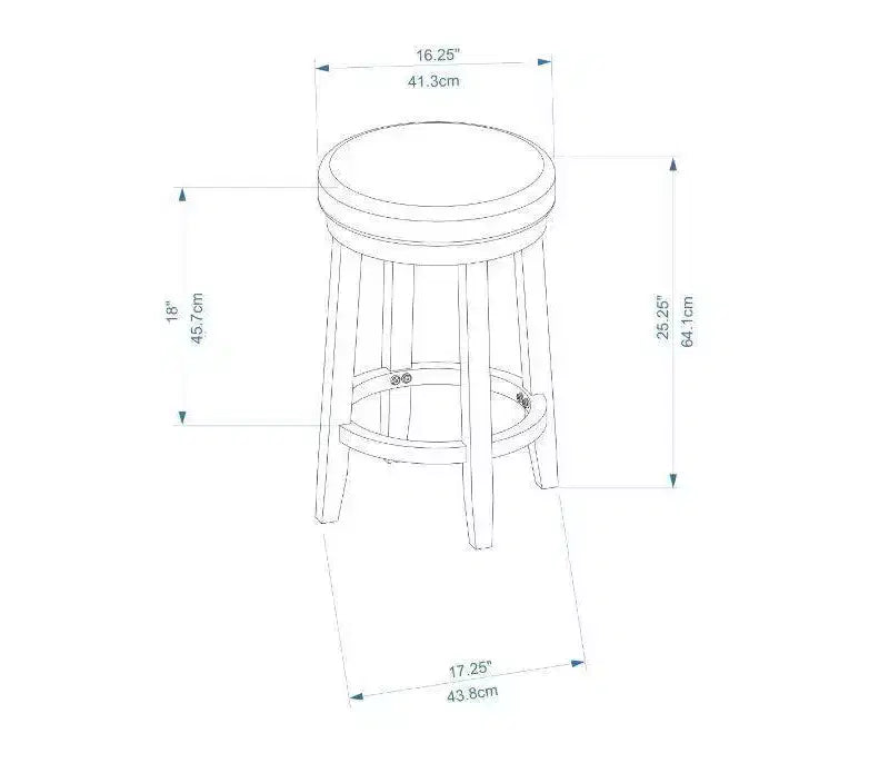 Maya Swivel Backless Counter Height Barstool - Linon