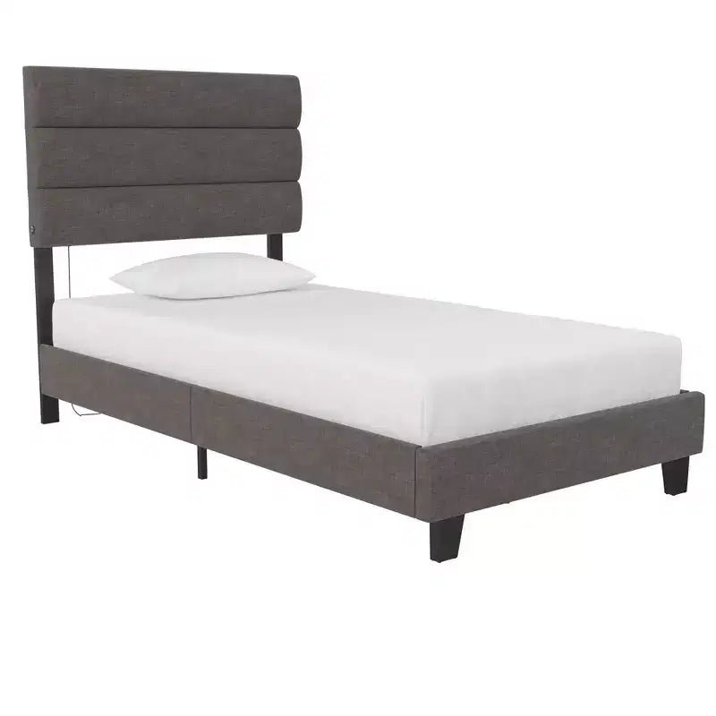 RealRooms Paloma Upholstered Bed with Dual USB Port